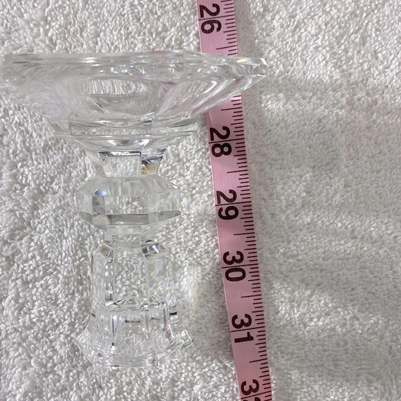 Vintage Clear Cut Glass Candle Holders x2 - Picture 8 of 9